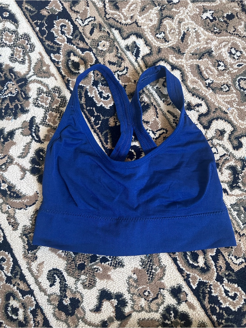 Blue Sports Bra / Athletic Crop Top – Size Small